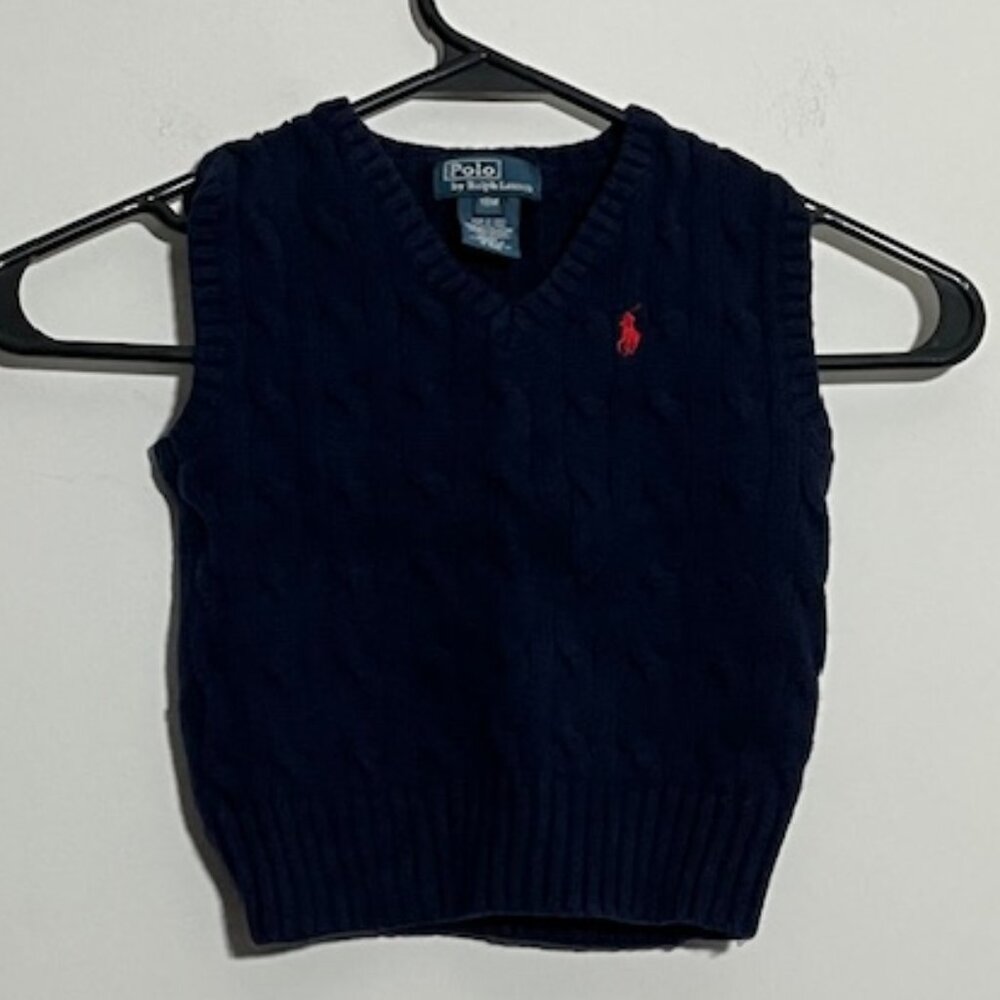 Polo Ralph Lauren Navy Blue Sweater Vest Size 18 Months
